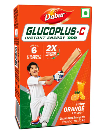 Dabur GlucoPlus C with Calcium for Bone Health | 200gm + 50gm Free Orange