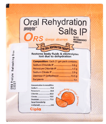 Prolyte ORS for Restoring Body Fluids & Electrolytes | Flavour Powder Refreshing Orange