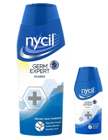 Nycil Germ Expert Classic Prickly Heat Powder with Nycil 60gm Germ Expert Talc Free