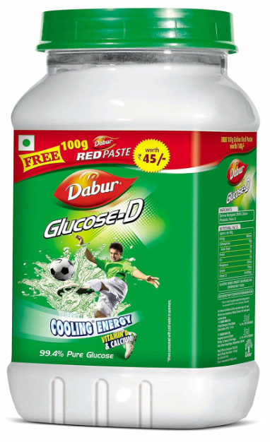 Dabur Glucose-D with Calcium for Immunity & Bone Health | Jar 1kg + Red Tooth Paste 175gm Free