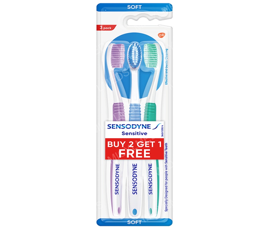 Sensodyne Sensitive Toothbrush with Soft Rounded Bristles Buy 2 Get 1 Free