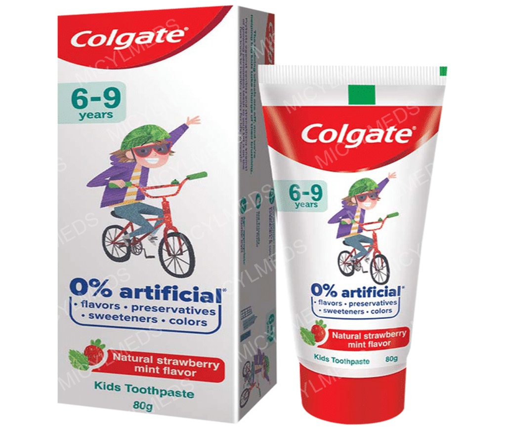 Colgate Toothpaste for Kids (6-9 Years) 0% Artificial Natural Strawberry Mint